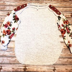 Floral Puff Sleeve Sweater